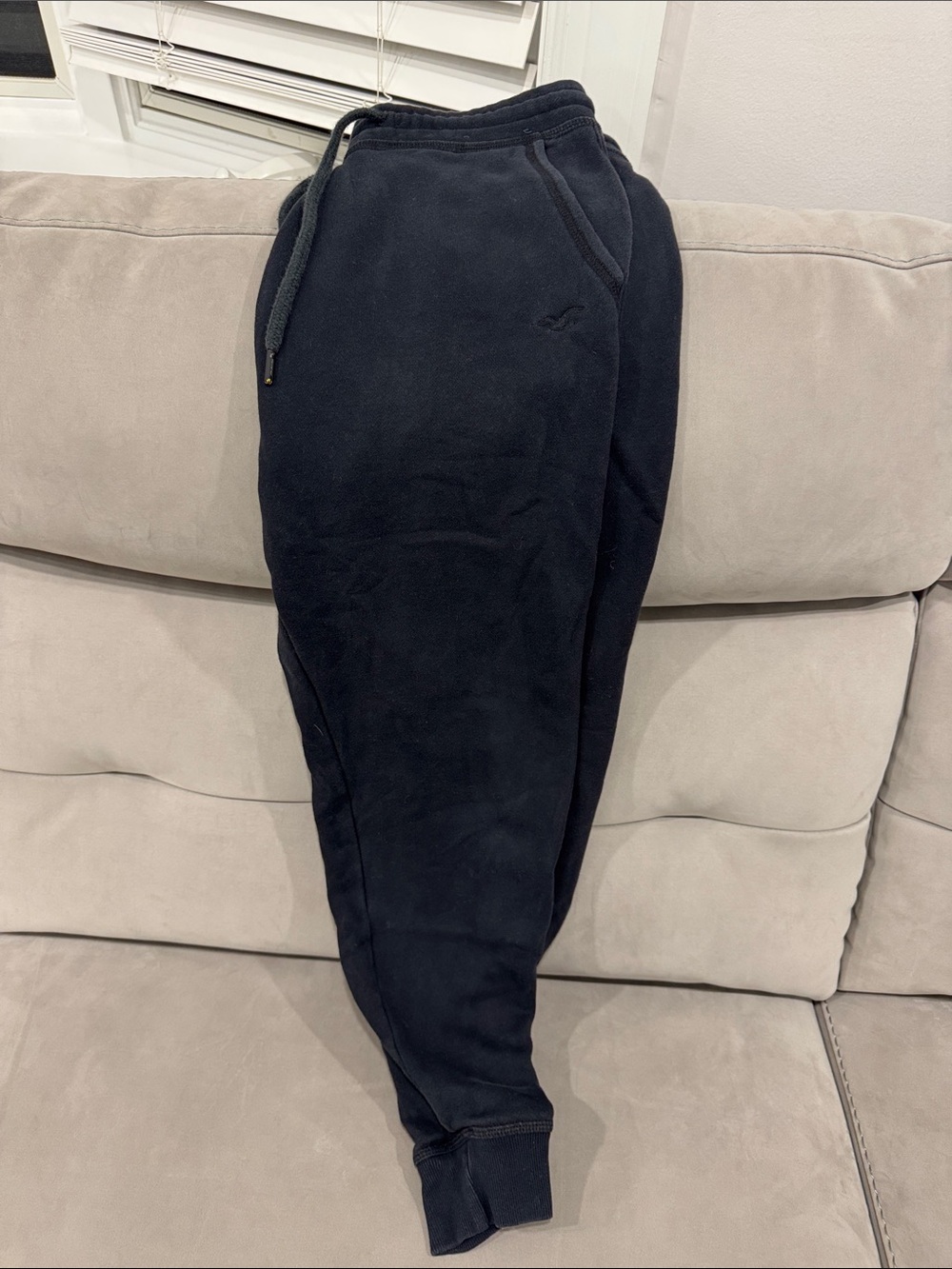 Hollister Men's Navy/Black Fleece Joggers